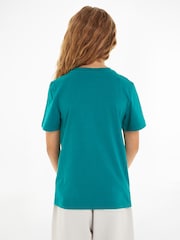 Verde - Tricou Calvin Klein cu monogramă, 100% bumbac - Imaginea 2 din 4