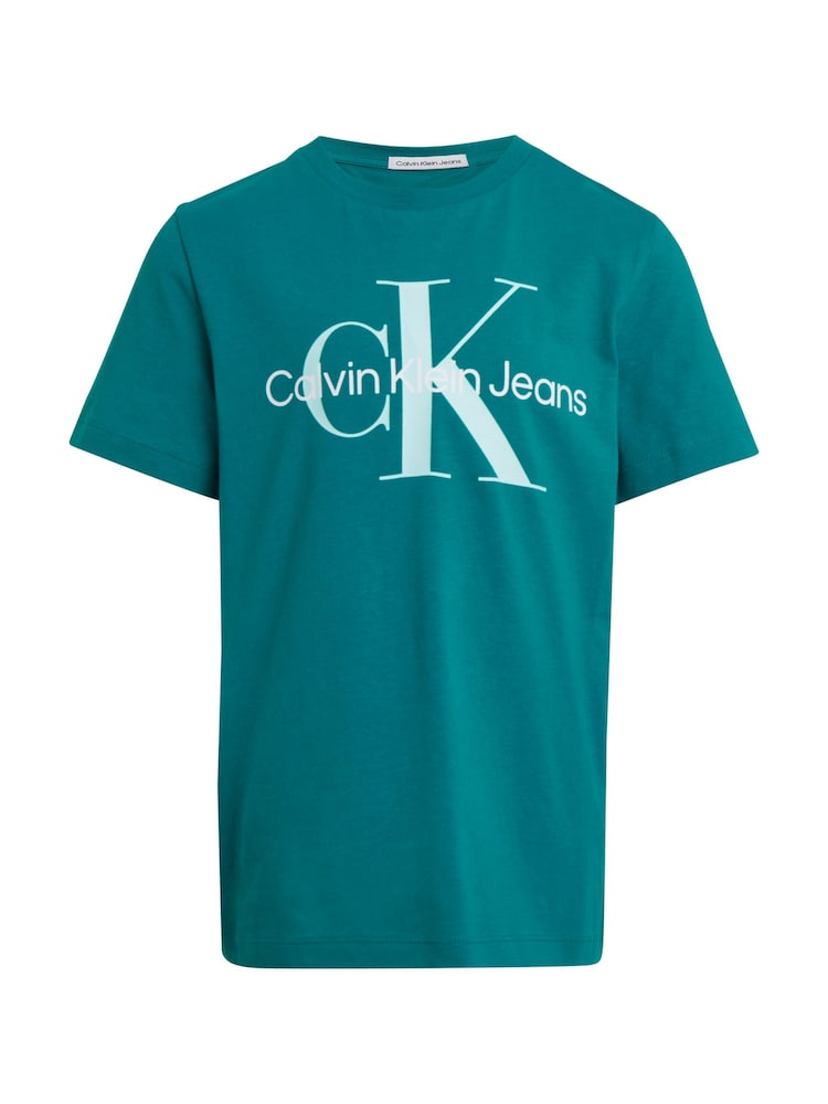 Verde - Tricou Calvin Klein cu monogramă, 100% bumbac - Imaginea 4 din 4