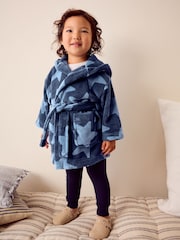 Navy Blue Star Fleece Robe (9mths-16yrs) - Image 1 of 7