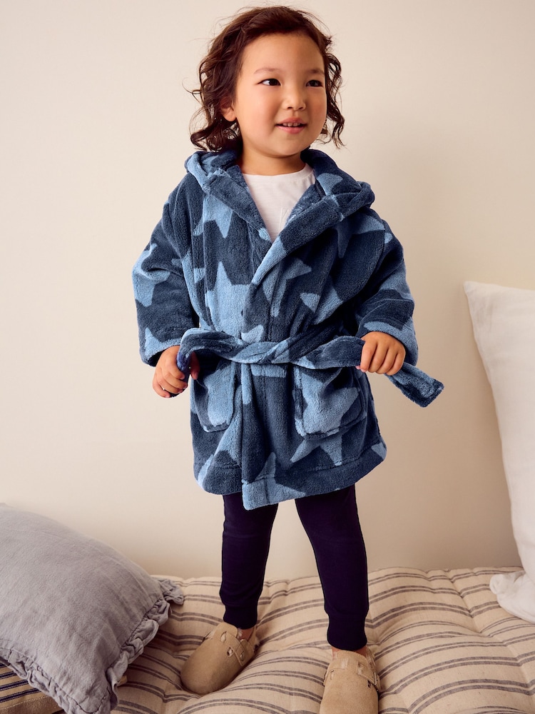 Navy Blue Star Fleece Robe (9mths-16yrs) - Image 2 of 7