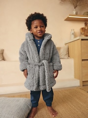 Grey/Blue Dino Spike Fleece Robe (12mths-8yrs) - Image 2 of 3