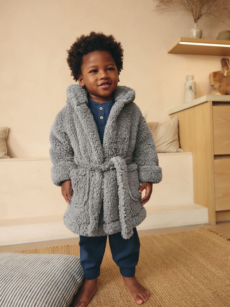Grey/Blue Dino Spike Fleece Robe (12mths-8yrs) - Image 2 of 3