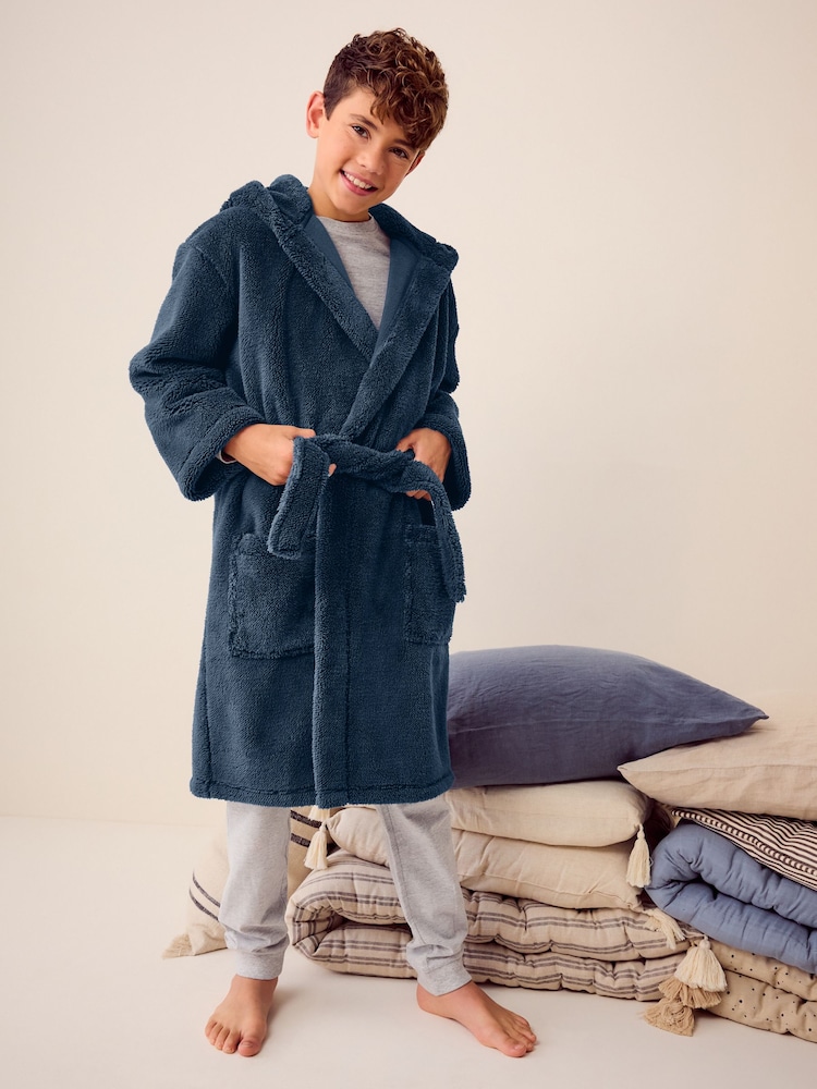 Navy Blue Fleece Robe (1.5-16yrs) - Image 1 of 9