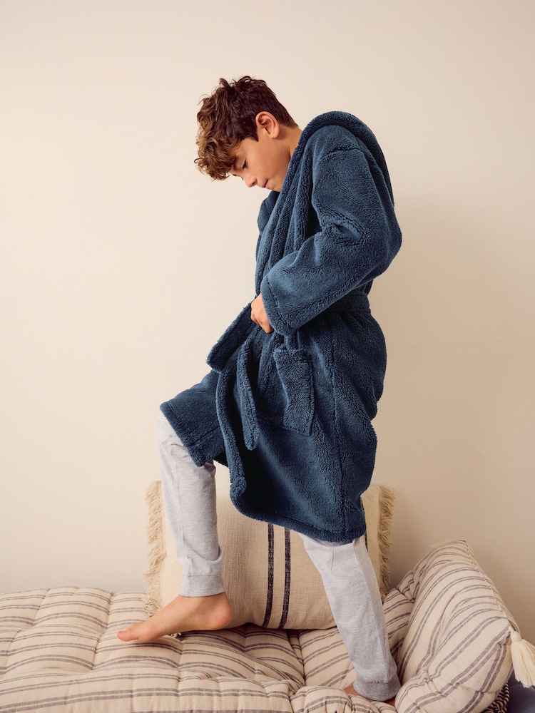 Navy Blue Fleece Robe (1.5-16yrs) - Image 2 of 9