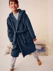 Navy Blue Fleece Robe (1.5-16yrs) - Image 4 of 9