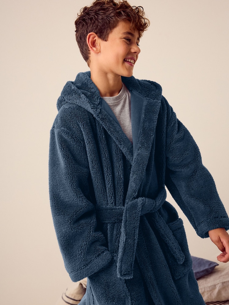 Navy Blue Fleece Robe (1.5-16yrs) - Image 5 of 9