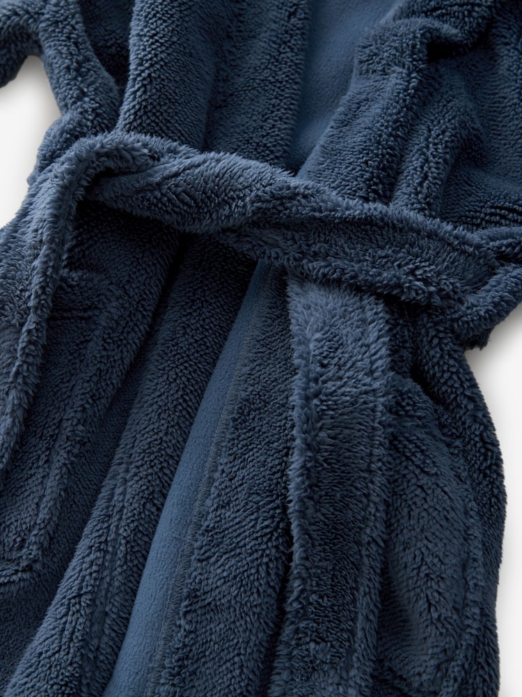 Navy Blue Fleece Robe (1.5-16yrs) - Image 8 of 9