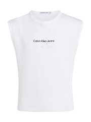 Bela - Calvin Klein 100% bombaž Monologo Jersey Top - Slika 1 iz 3