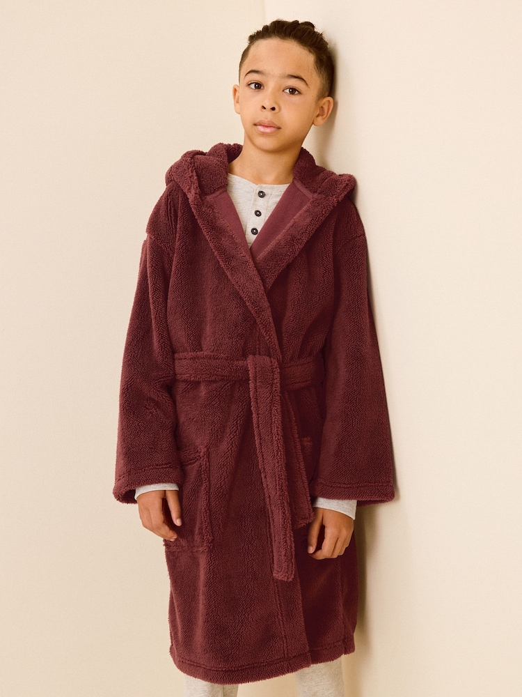 Burgundy Red Fleece Robe (1.5-16yrs) - Image 1 of 7