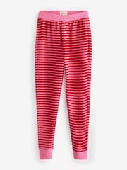 Red/Pink Stripe Waffle Long Sleeve Legging Pyjamas - Image 7 of 9