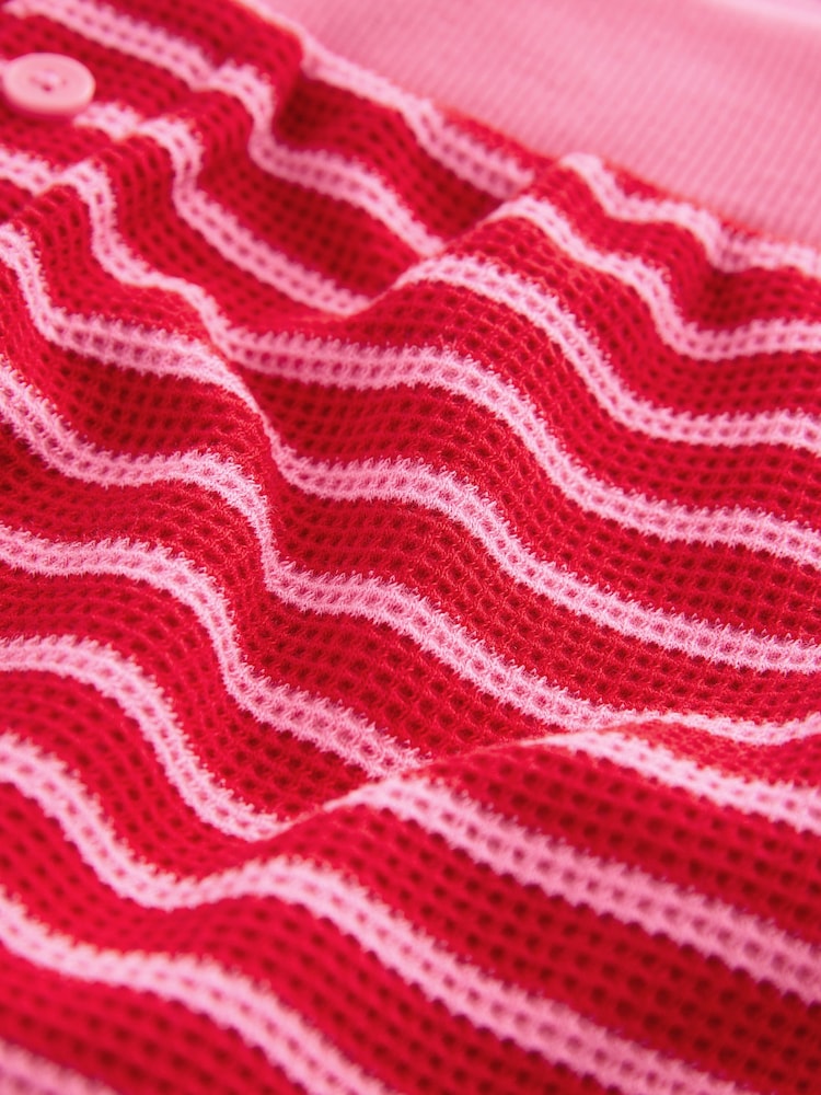 Red/Pink Stripe Waffle Long Sleeve Legging Pyjamas - Image 9 of 9