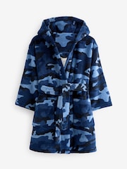 Blue/Navy Camouflage Fleece Robe (3-16yrs) - Image 1 of 3