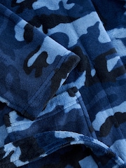 Blue/Navy Camouflage Fleece Robe (3-16yrs) - Image 3 of 3