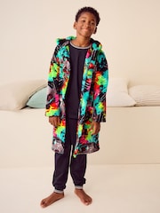 Multi Bright Football Fleece Robe (3-16yrs) - Image 1 of 8
