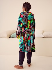 Multi Bright Football Fleece Robe (3-16yrs) - Image 2 of 8