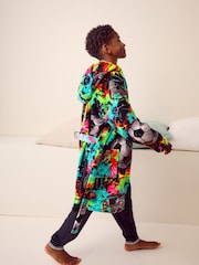 Multi Bright Football Fleece Robe (3-16yrs) - Image 3 of 8