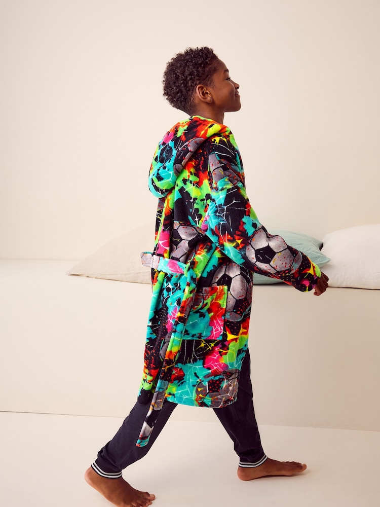 Felkleurige voetbal met meerdere kleuren - Fleece Robe (3-16yrs) - Image 3 of 8