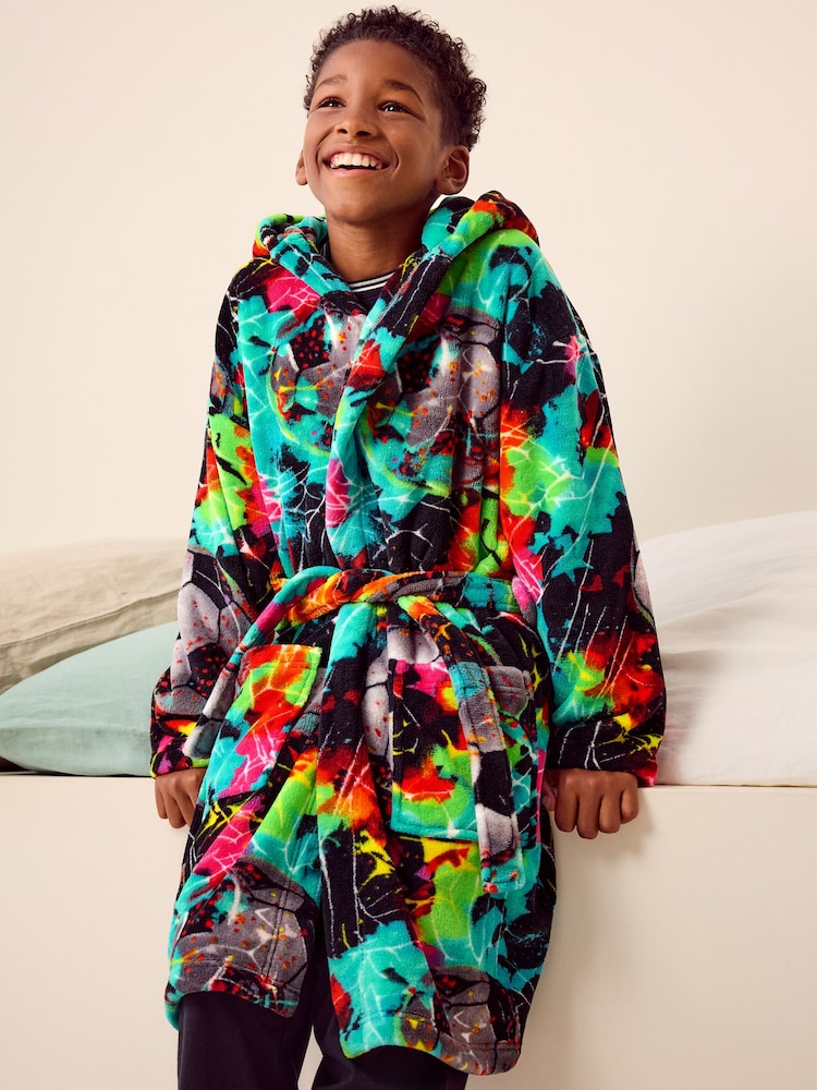 Felkleurige voetbal met meerdere kleuren - Fleece Robe (3-16yrs) - Image 4 of 8