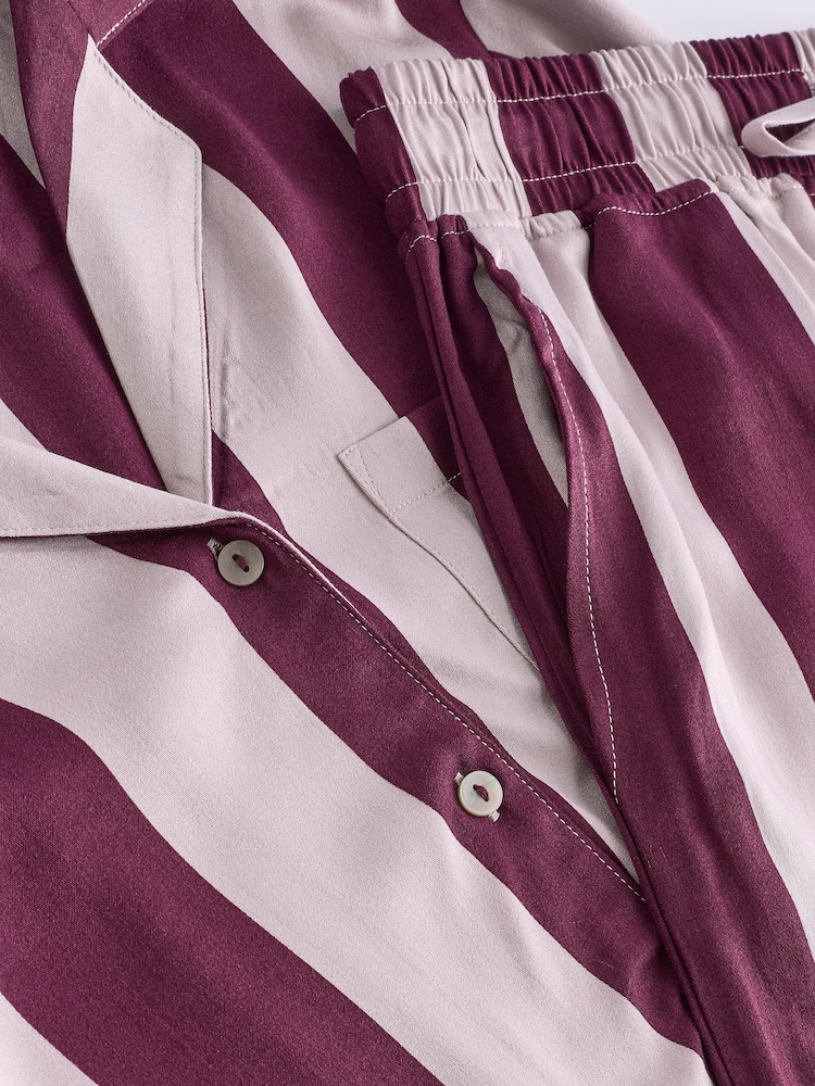Bær rød stribet - Pyjamas med knapper - Image 3 of 11