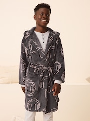 Charcoal Grey Gamer Fleece Robe (3-16yrs) - Image 1 of 7