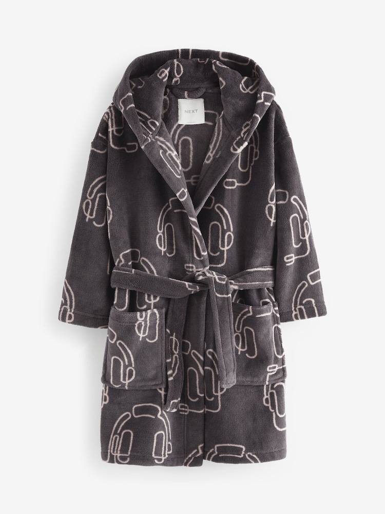 Charcoal Grey Gamer Fleece Robe (3-16yrs) - Image 5 of 7