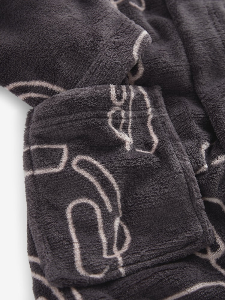 Charcoal Grey Gamer Fleece Robe (3-16yrs) - Image 7 of 7
