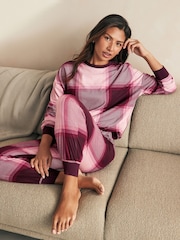 Berry Red Check Cosy Long Sleeve Pyjamas - Image 1 of 7