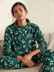 Green Leopard Cosy Long Sleeve Pyjamas - Image 1 of 6