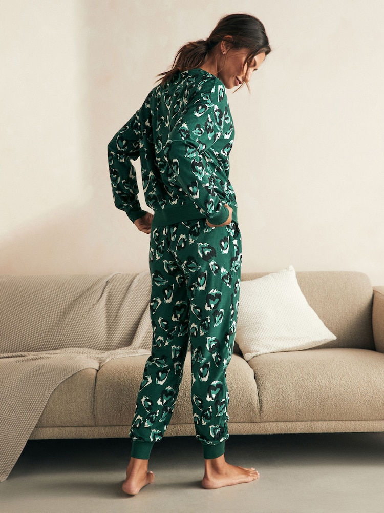 Green Leopard Cosy Long Sleeve Pyjamas - Image 2 of 6