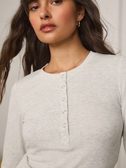 Grey Ribbed Long Sleeve Pyjamas - Image 5 of 9