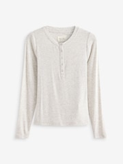 Grey Ribbed Long Sleeve Pyjamas - Image 7 of 9