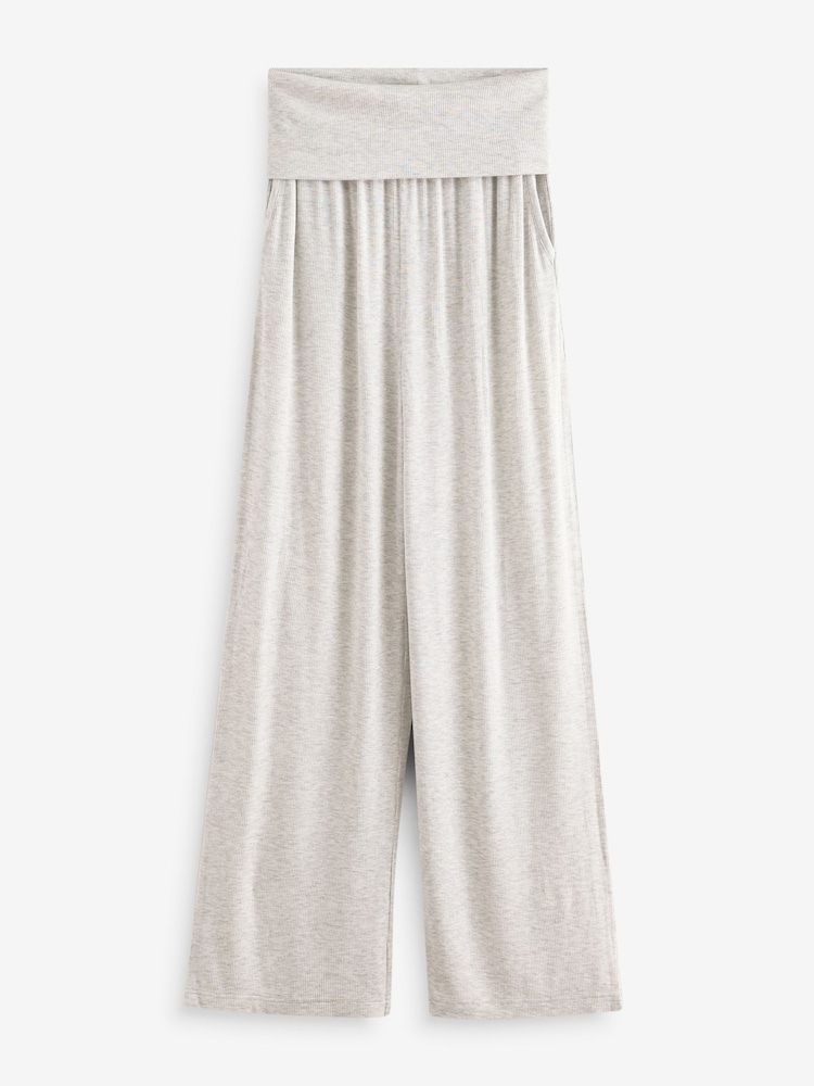 Grey Ribbed Long Sleeve Pyjamas - Image 8 of 9