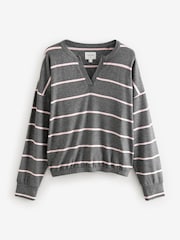 Grey/Pink Stripe Supersoft Long Sleeve Pyjamas - Image 7 of 9