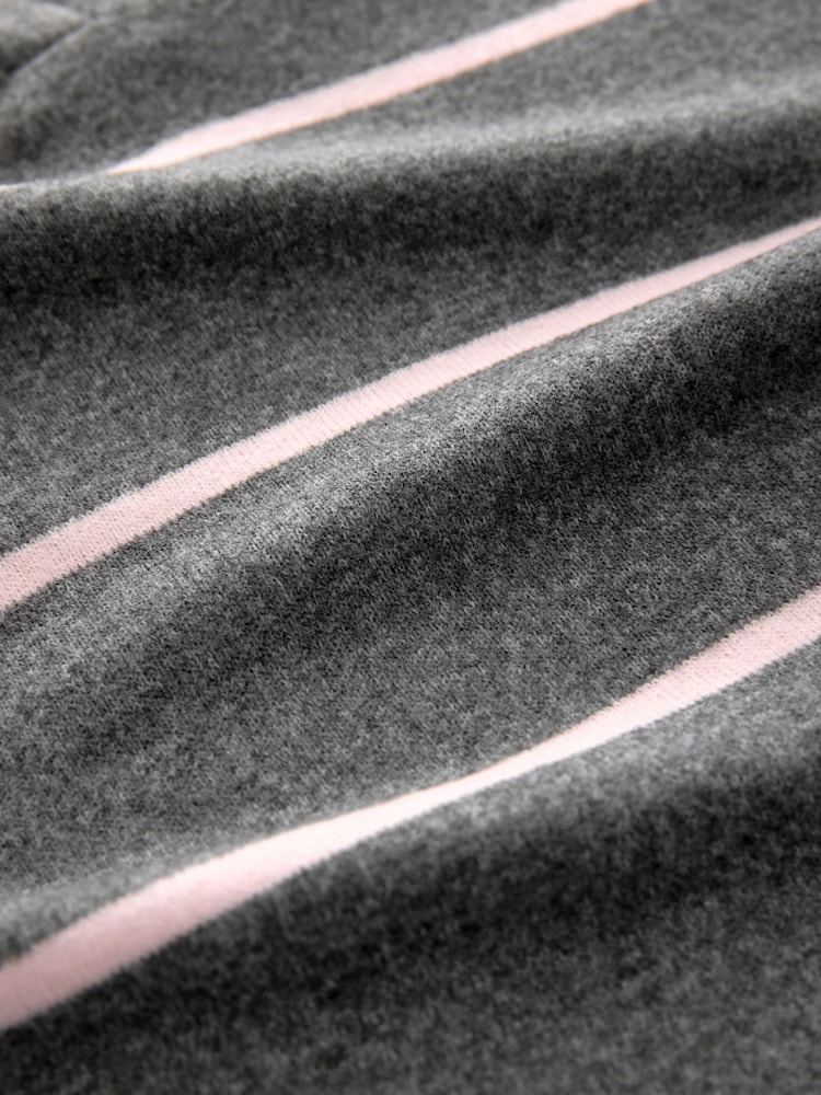 Grey/Pink Stripe Supersoft Long Sleeve Pyjamas - Image 9 of 9