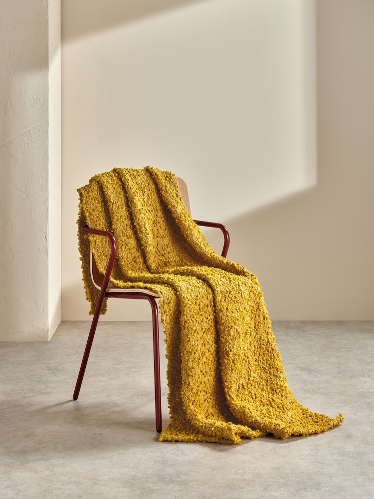 MADE.COM Ochre Agda Boucle Textured Throw - Image 2 of 5