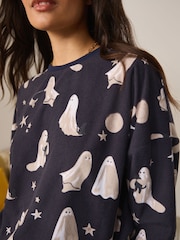 Charcoal Grey Ghosts - بيجاما مريحة بكُم طويل - صورة 5 من 11