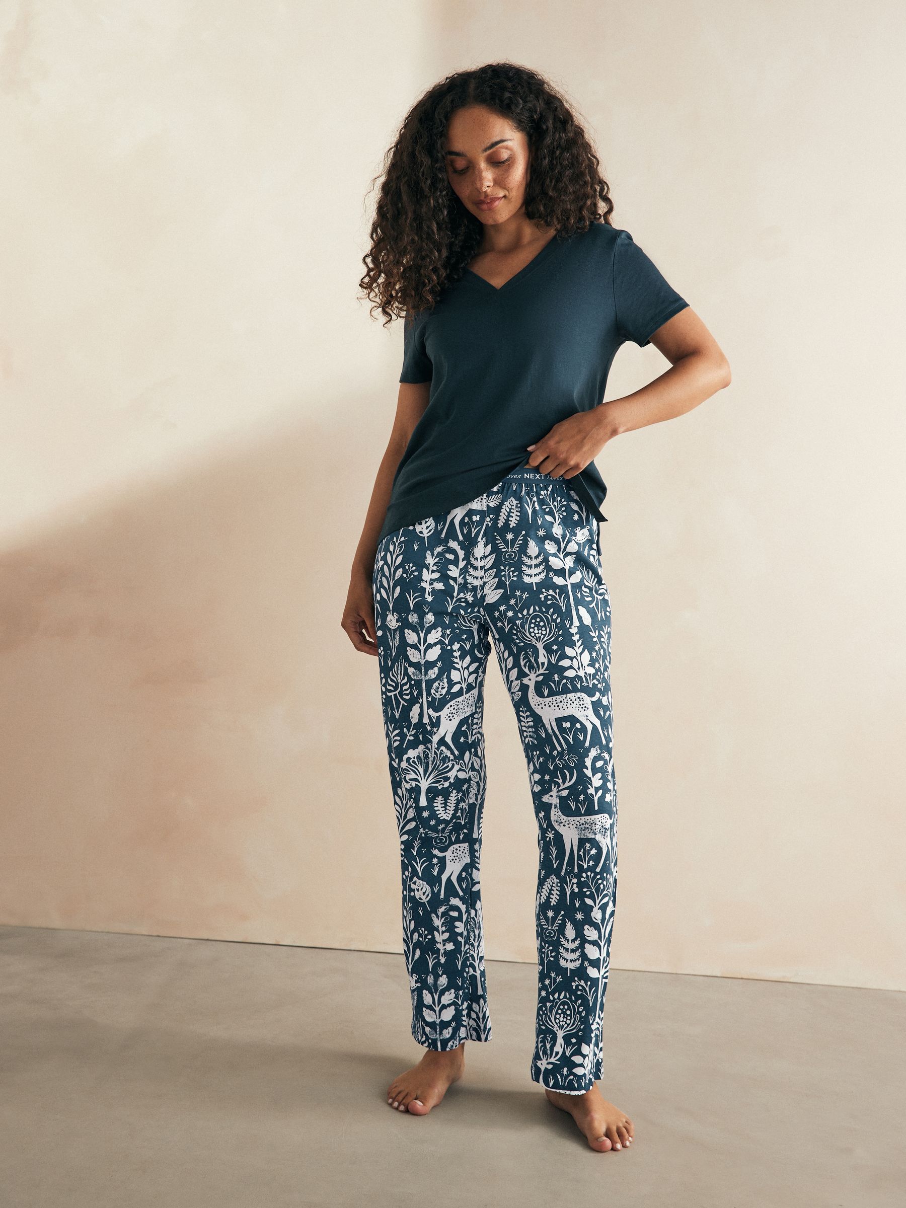 【送料無料/即納】  Navy Buy Woodland Next from Pyjamas Sleeve Short Cotton 100% パンツ