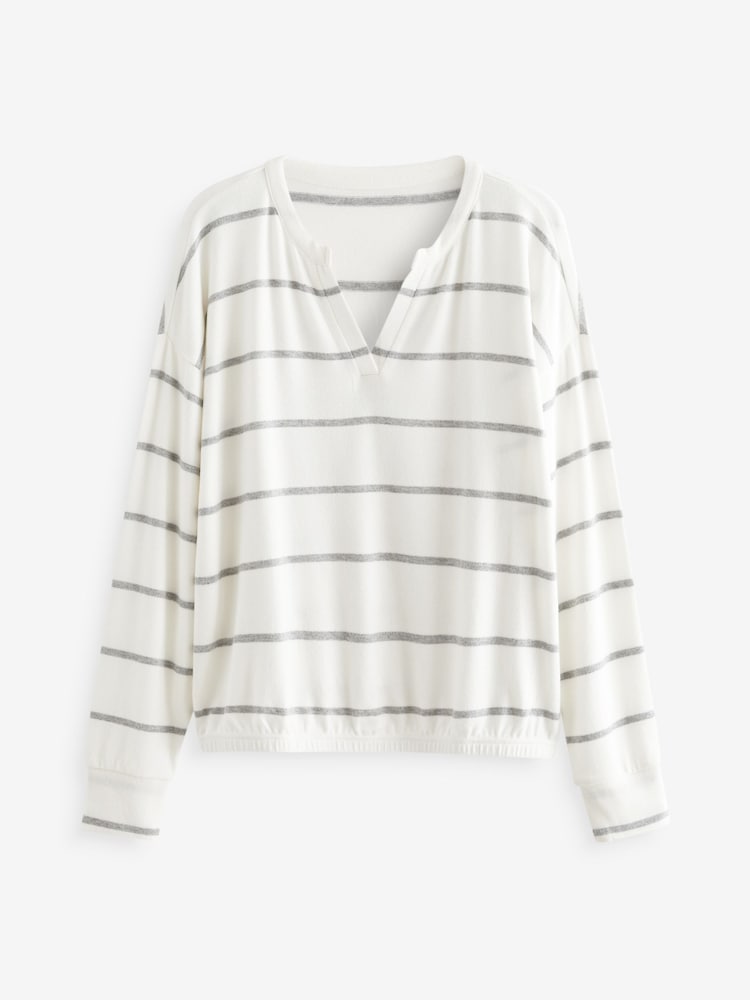 White Stripe Supersoft Long Sleeve Pyjamas - Image 7 of 9