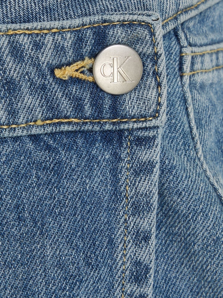 Calvin Klein Blue Marble Denim Skort - Image 6 of 6