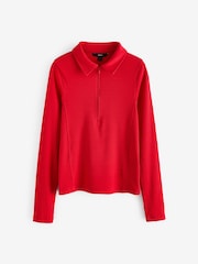 Красный - Лонгслив воротник Zip Top - Image 7 of 7