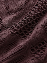 Burgundy Red Scoop Neck Lace Tank - Image 6 of 6