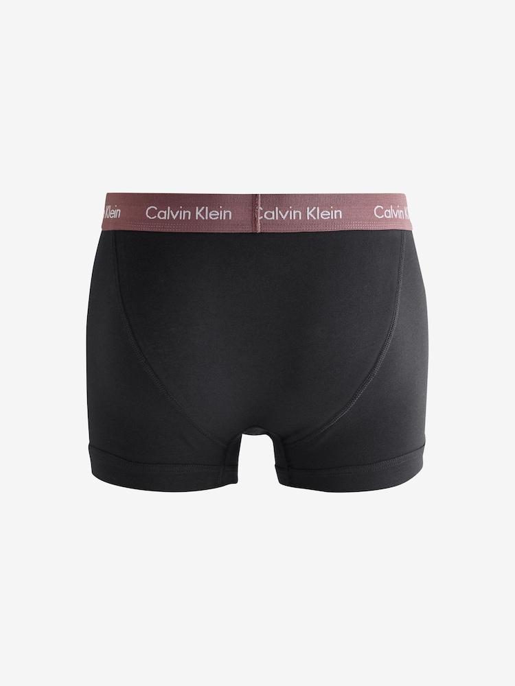 Calvin Klein Black/Multi Bands Classic Stretch Trunks 5 Pack Boxers - Image 2 of 8