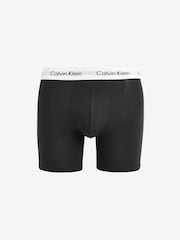 Calvin Klein Black/Blue Band Long Cotton Stretch Boxers 3 Pack - Image 2 of 5