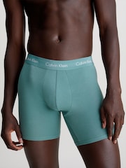 Calvin Klein Blue Long Cotton Stretch Boxers 3 Pack - Image 2 of 4