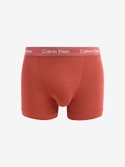 Calvin Klein Navy/Grey/Orange Classic Stretch Trunks 3 Pack Boxers - Image 3 of 4