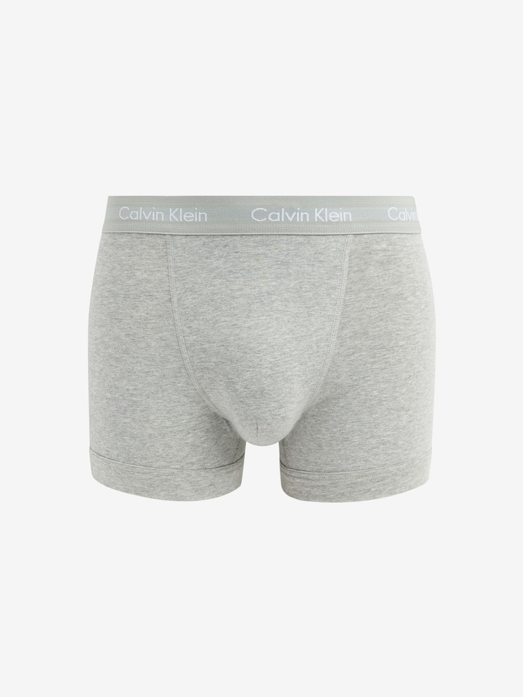 Calvin Klein Navy/Grey/Orange Classic Stretch Trunks 3 Pack Boxers - Image 4 of 4