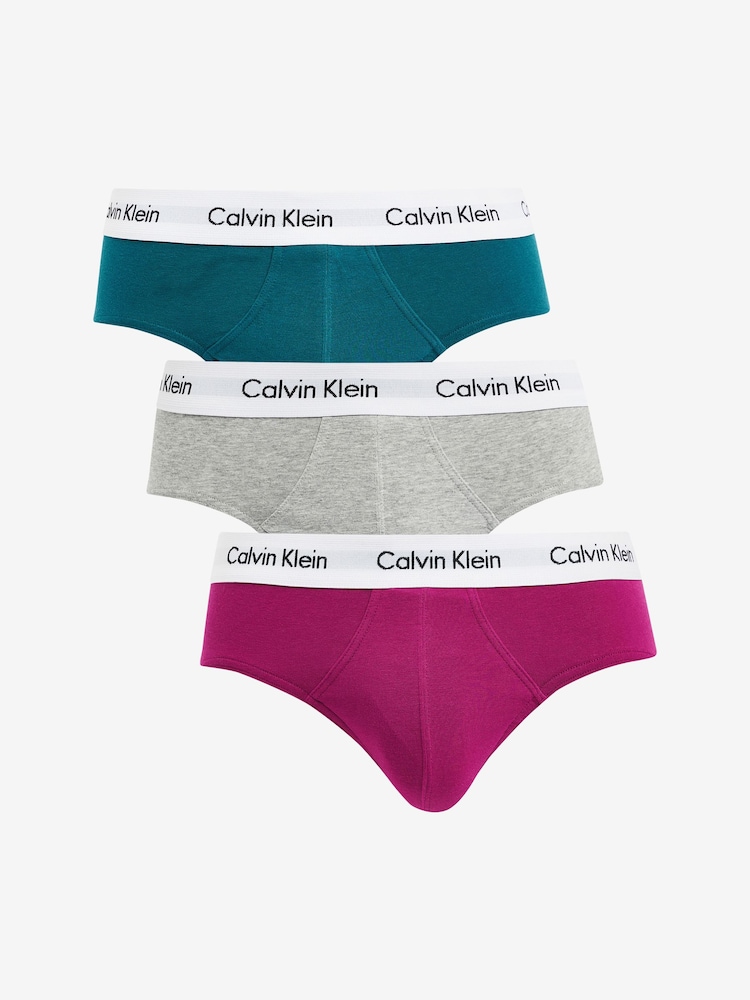 Calvin Klein Grey Cotton Stretch Hip 3-Pack Boxer Briefs - Image 1 of 7