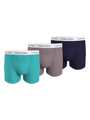 Calvin Klein Blue Classic Stretch Trunks 3 Pack Boxers - Image 1 of 1