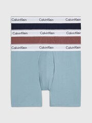 Calvin Klein Blue Boxers 3 Pack - Image 1 of 4
