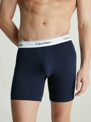 Calvin Klein Blue Boxers 3 Pack - Image 2 of 4